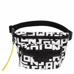 Longchamp Le Pliage LGP M Belt Bag Black/White - Canvas