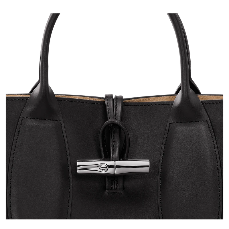 Longchamp Roseau M Handbag Black - Leather 5 Longchamp Roseau M Handbag Black - Leather - Image 3