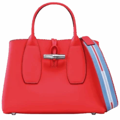 Longchamp Roseau M Handbag Red - Leather