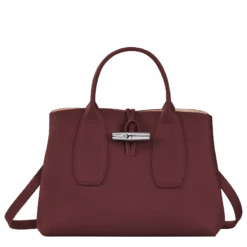 Longchamp Roseau M Handbag Plum - Leather