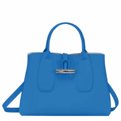 Longchamp Roseau M Handbag Cobalt - Leather