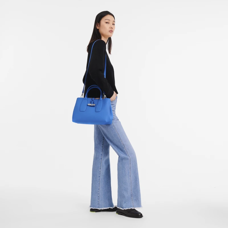 Longchamp Roseau M Handbag Cobalt - Leather 4 Longchamp Roseau M Handbag Cobalt - Leather - Image 2