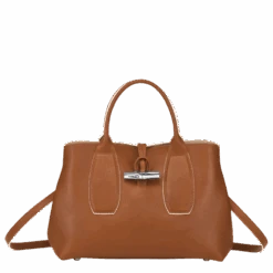 Longchamp Roseau M Handbag Cognac - Leather