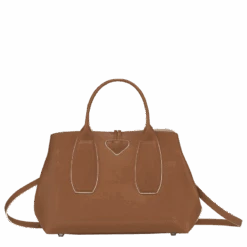 Longchamp Roseau M Handbag Cognac - Leather -Longchamp 10058HQS504 3