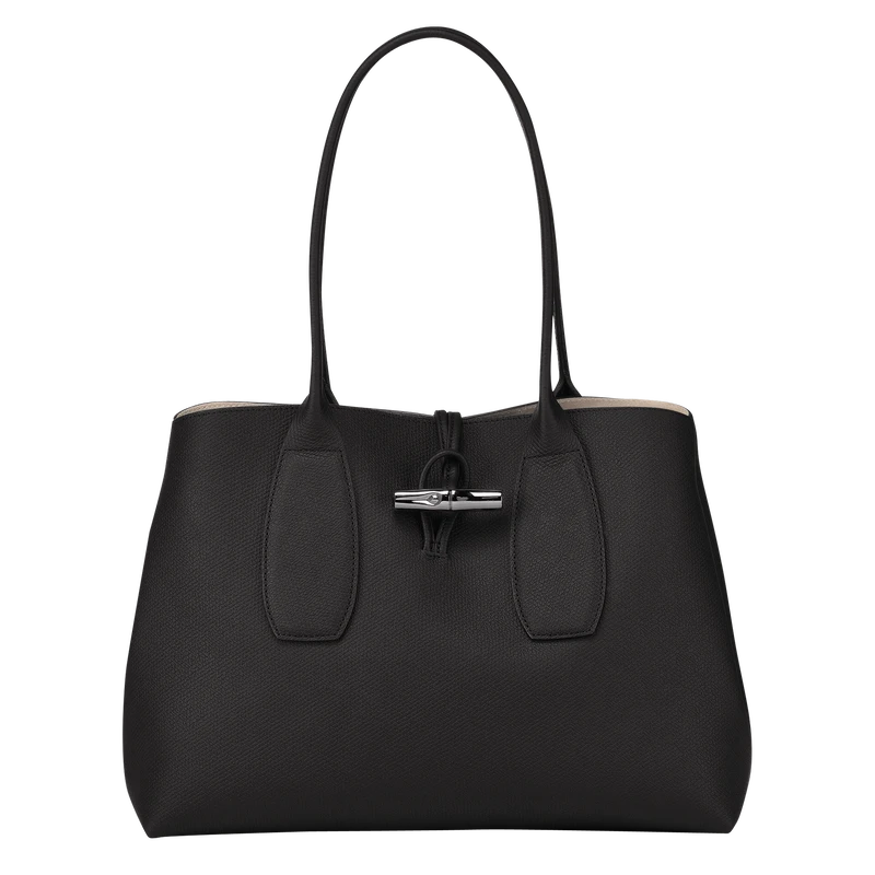 Longchamp Roseau L Tote Bag Black - Leather 3 Longchamp Roseau L Tote Bag Black - Leather