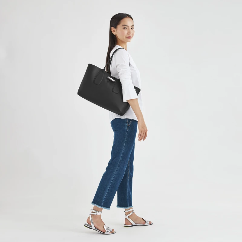 Longchamp Roseau L Tote Bag Black - Leather 4 Longchamp Roseau L Tote Bag Black - Leather - Image 2