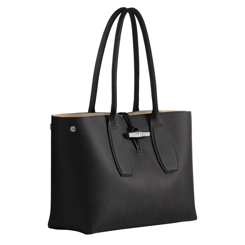 Longchamp Roseau L Tote Bag Black - Leather 5 Longchamp Roseau L Tote Bag Black - Leather - Image 3