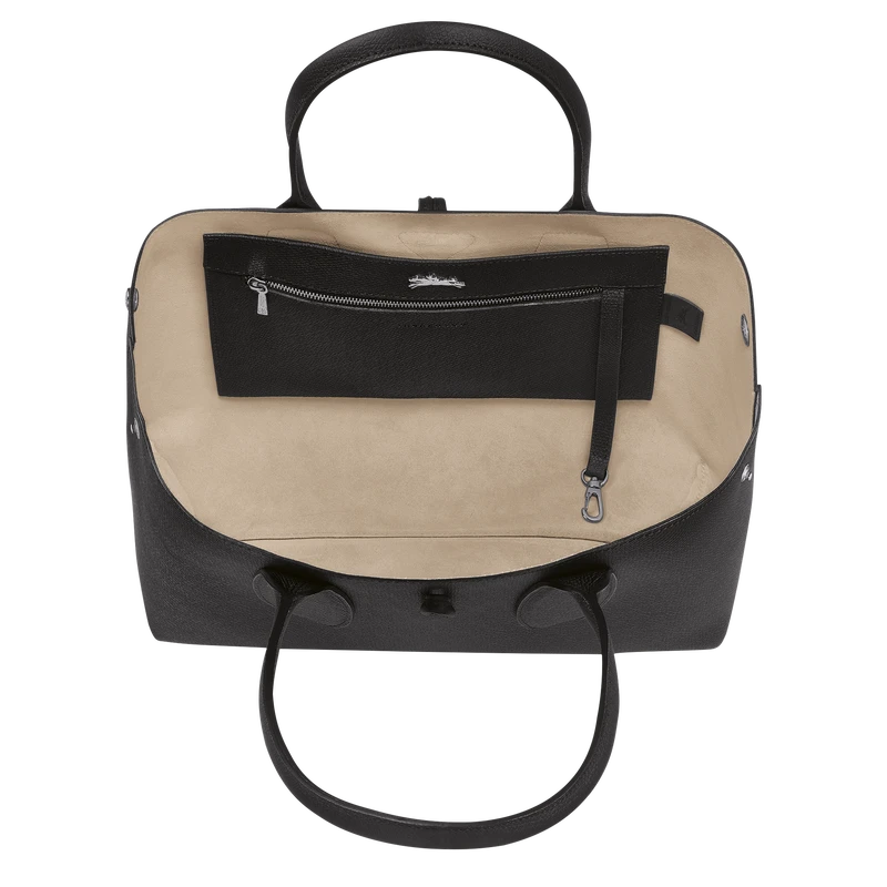Longchamp Roseau L Tote Bag Black - Leather 8 Longchamp Roseau L Tote Bag Black - Leather - Image 6