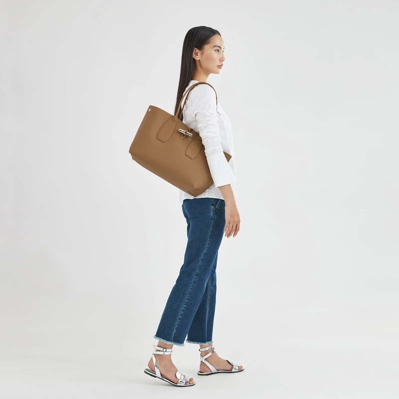 Longchamp Roseau L Tote Bag Natural - Leather 4 Longchamp Roseau L Tote Bag Natural - Leather - Image 2