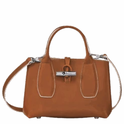 Longchamp Roseau S Handbag Cognac - Leather