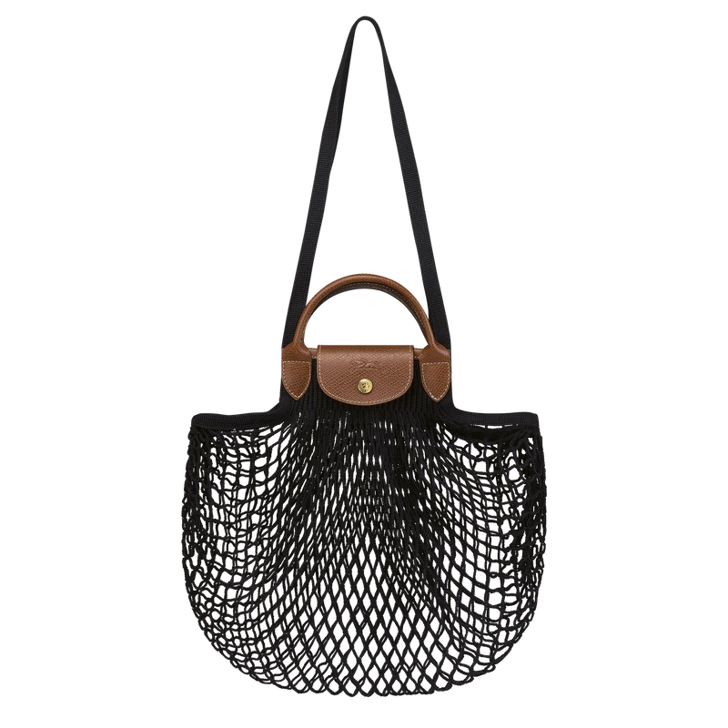 Longchamp Le Pliage Filet L Mesh Bag Black - Canvas 3 Longchamp Le Pliage Filet L Mesh Bag Black - Canvas
