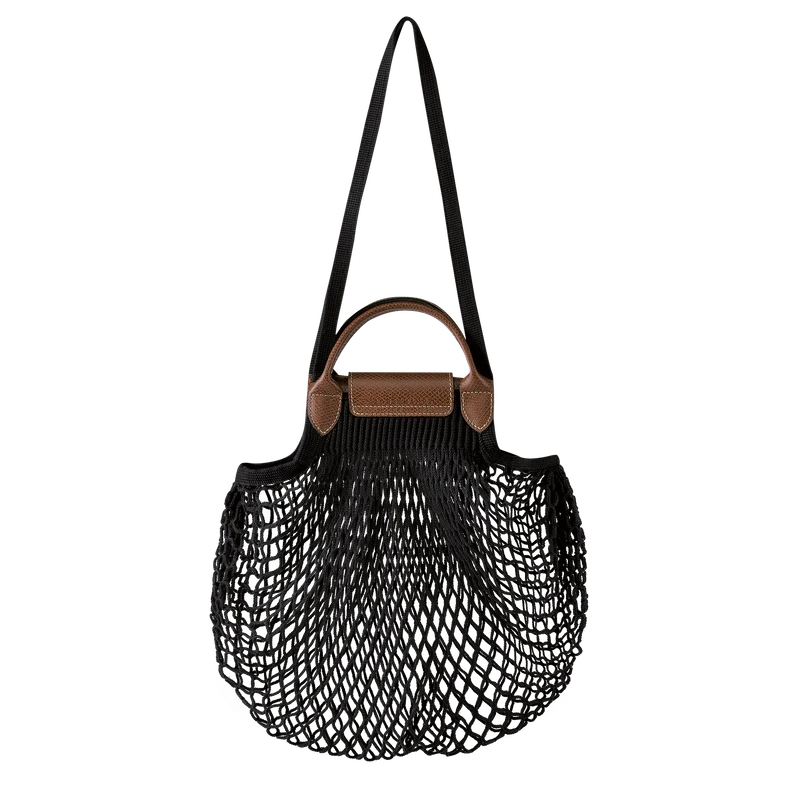Longchamp Le Pliage Filet L Mesh Bag Black - Canvas 6 Longchamp Le Pliage Filet L Mesh Bag Black - Canvas - Image 4