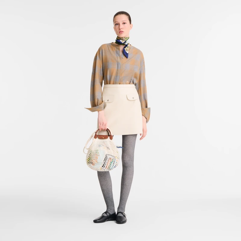 Longchamp Le Pliage Filet L Mesh Bag Ecru - Canvas 4 Longchamp Le Pliage Filet L Mesh Bag Ecru - Canvas - Image 2