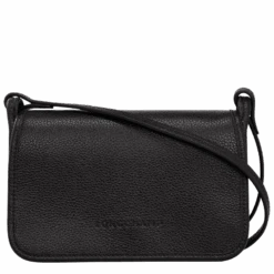 Longchamp Le Foulonné Wallet On Chain Black - Leather
