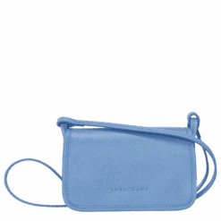 Longchamp Le Foulonné Wallet On Chain Cloud Blue - Leather