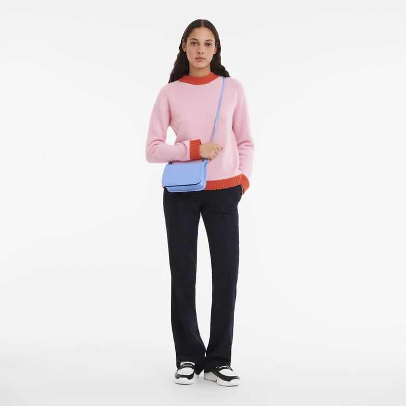 Longchamp Le Foulonné Wallet On Chain Cloud Blue - Leather 4 Longchamp Le Foulonné Wallet On Chain Cloud Blue - Leather - Image 2