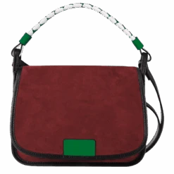 Longchamp Le Foulonné M Crossbody Bag Mahogany - Leather