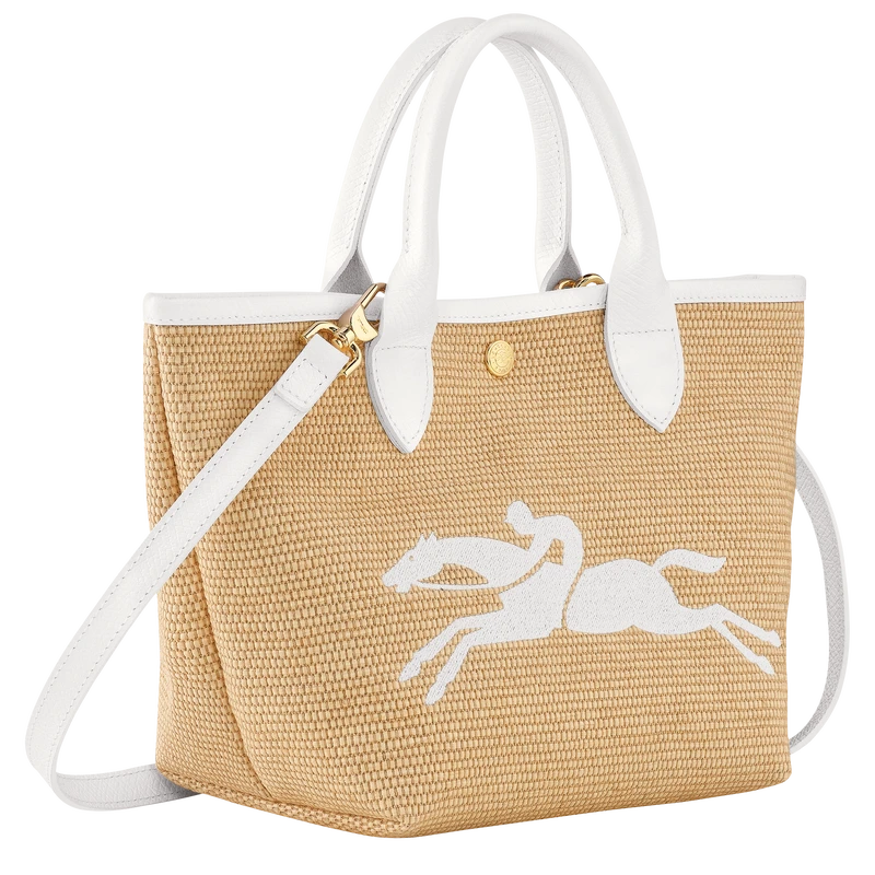 Longchamp Le Panier Pliage S Basket Bag White - Canvas 5 Longchamp Le Panier Pliage S Basket Bag White - Canvas - Image 3