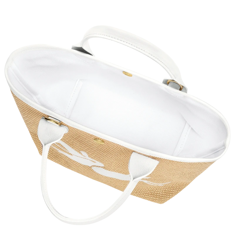 Longchamp Le Panier Pliage S Basket Bag White - Canvas 7 Longchamp Le Panier Pliage S Basket Bag White - Canvas - Image 5