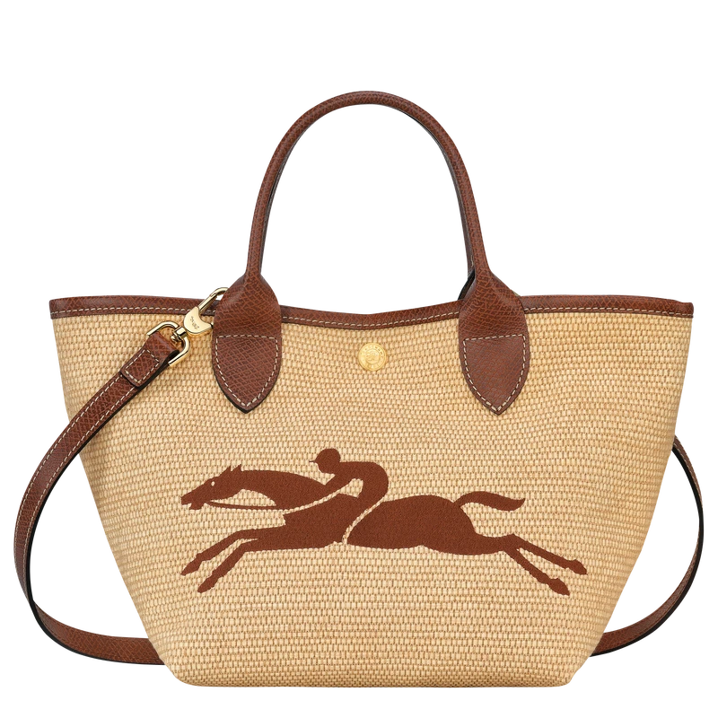 Longchamp Le Panier Pliage S Basket Bag Brown - Canvas 3 Longchamp Le Panier Pliage S Basket Bag Brown - Canvas