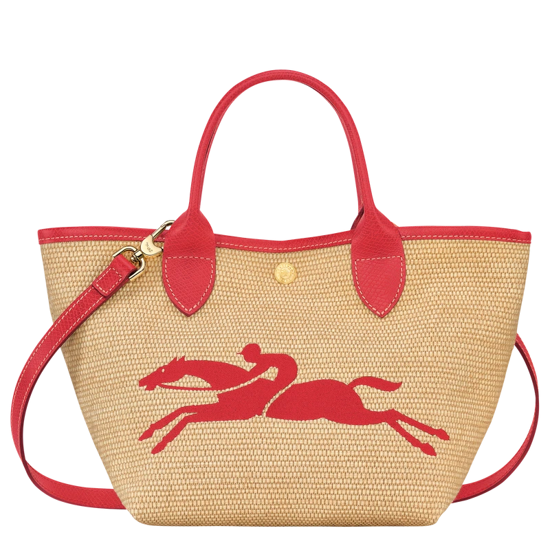 Longchamp Le Panier Pliage S Basket Bag Red - Canvas 3 Longchamp Le Panier Pliage S Basket Bag Red - Canvas