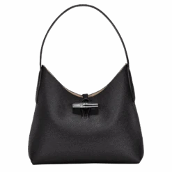 Longchamp Roseau M Hobo Bag Black - Leather