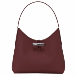 Longchamp Roseau M Hobo Bag Plum - Leather