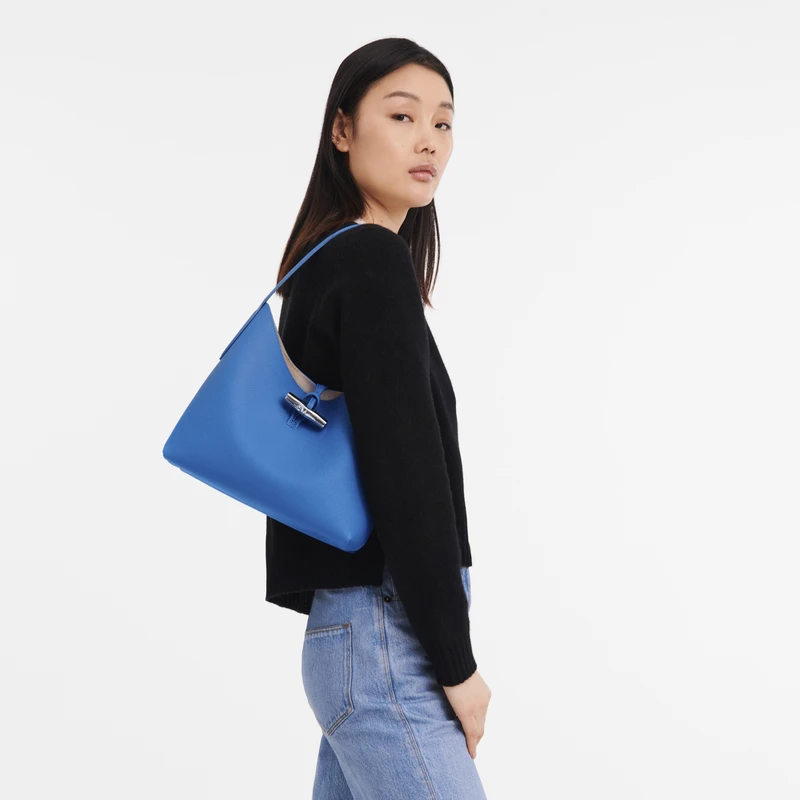 Longchamp Roseau M Hobo Bag Cobalt - Leather 4 Longchamp Roseau M Hobo Bag Cobalt - Leather - Image 2
