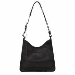 Longchamp Le Foulonné M Hobo Bag Black - Leather