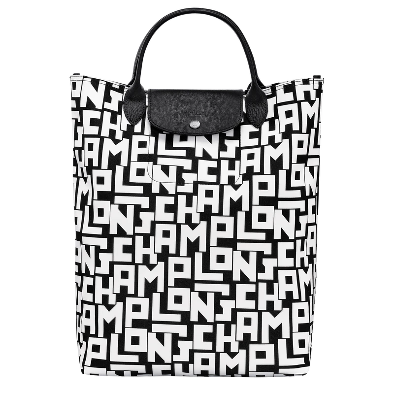 Longchamp Le Pliage LGP M Tote Bag Black/White - Canvas 3 Longchamp Le Pliage LGP M Tote Bag Black/White - Canvas