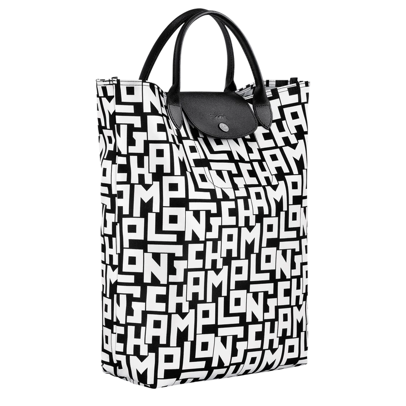 Longchamp Le Pliage LGP M Tote Bag Black/White - Canvas 5 Longchamp Le Pliage LGP M Tote Bag Black/White - Canvas - Image 3