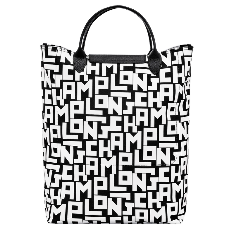 Longchamp Le Pliage LGP M Tote Bag Black/White - Canvas 6 Longchamp Le Pliage LGP M Tote Bag Black/White - Canvas - Image 4