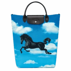 Front Page 51 Longchamp X ToiletPaper M Tote Bag Cloud Blue - Canvas