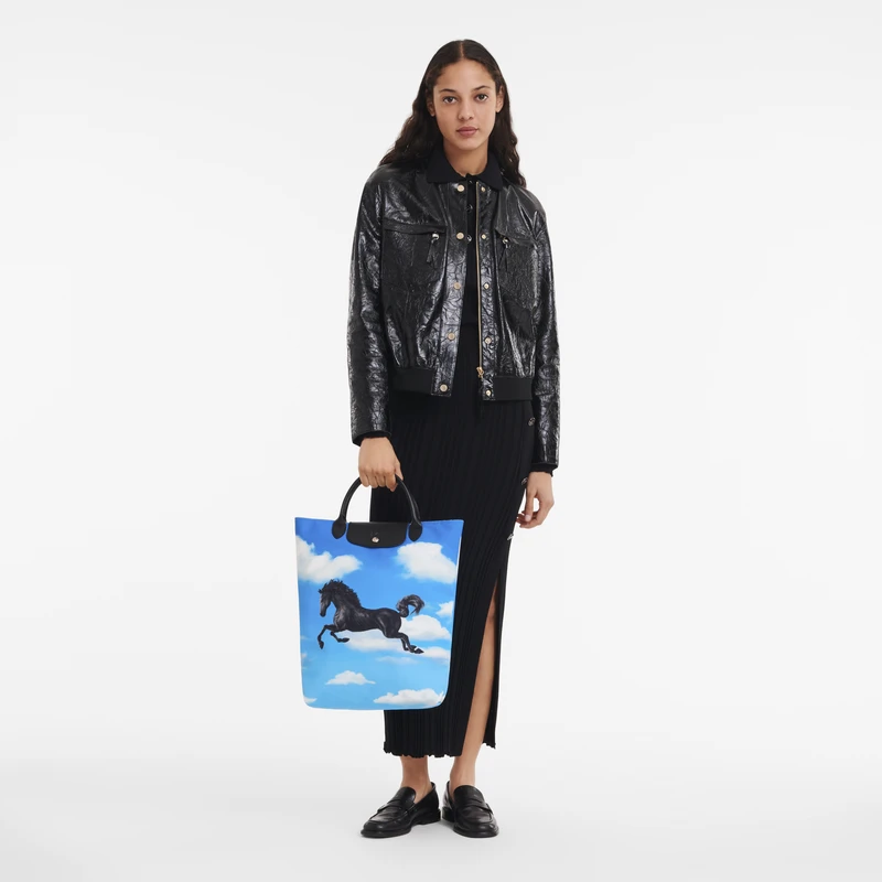 Longchamp X ToiletPaper M Tote Bag Cloud Blue - Canvas 4 Longchamp X ToiletPaper M Tote Bag Cloud Blue - Canvas - Image 2