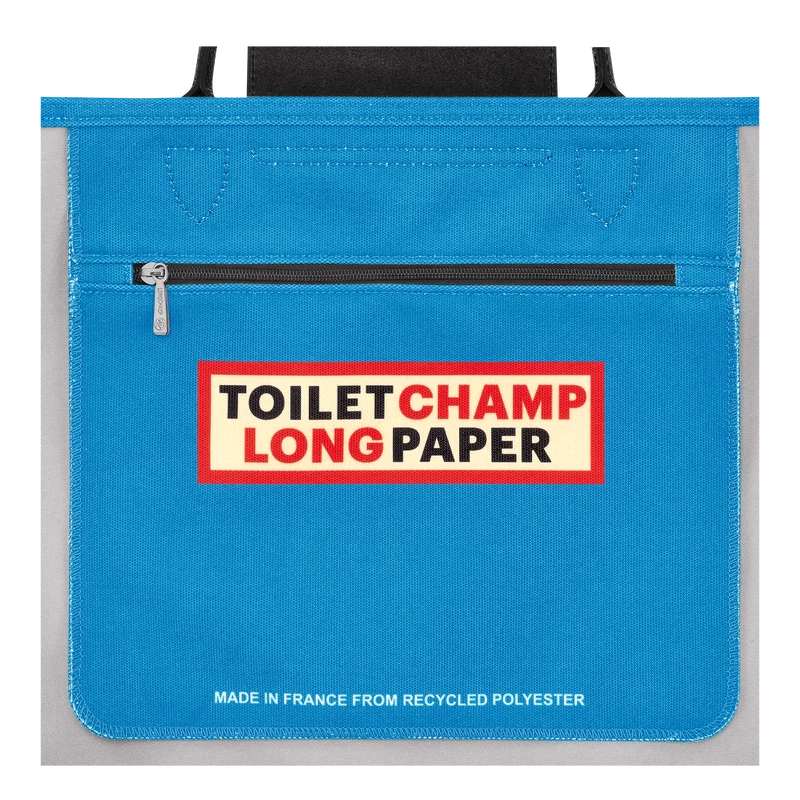 Longchamp X ToiletPaper M Tote Bag Cloud Blue - Canvas 7 Longchamp X ToiletPaper M Tote Bag Cloud Blue - Canvas - Image 5