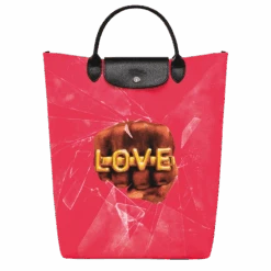 Longchamp X ToiletPaper M Tote Bag Red - Canvas