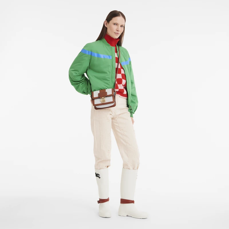 Longchamp Box-Trot S Crossbody Bag Cognac - Canvas 4 Longchamp Box-Trot S Crossbody Bag Cognac - Canvas - Image 2