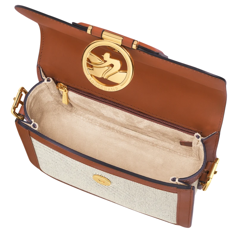 Longchamp Box-Trot S Crossbody Bag Cognac - Canvas 7 Longchamp Box-Trot S Crossbody Bag Cognac - Canvas - Image 5