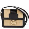 Longchamp Box-Trot S Crossbody Bag Straw/Black - Canvas