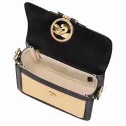 Longchamp Box-Trot S Crossbody Bag Straw/Black - Canvas -Longchamp 10174HDTH92 5