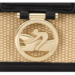 Longchamp Box-Trot S Crossbody Bag Straw/Black - Canvas -Longchamp 10174HDTH92 6