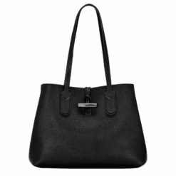 Longchamp Roseau Essential M Tote Bag Black - Leather