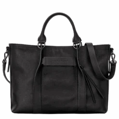 Longchamp 3D L Handbag Black - Leather