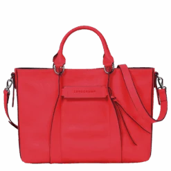 Longchamp 3D L Handbag Red - Leather