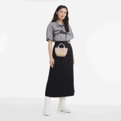 Longchamp Le Panier Pliage XS Basket Pink - Canvas -Longchamp 10206HCFP75 1