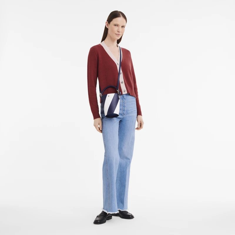 Longchamp Épure XS Crossbody Bag Navy/White - Leather 4 Longchamp Épure XS Crossbody Bag Navy/White - Leather - Image 2