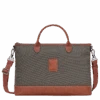 Longchamp Boxford S Briefcase Brown - Canvas