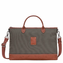 Longchamp Boxford S Briefcase Brown - Canvas