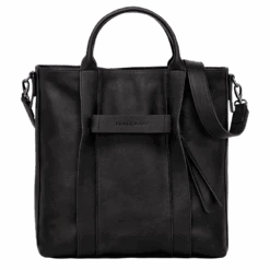 Longchamp 3D L Tote Bag Black - Leather