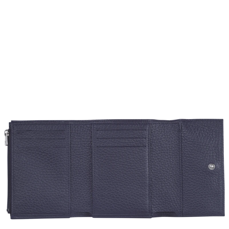 Longchamp Roseau Essential Compact Wallet Navy - Leather 4 Longchamp Roseau Essential Compact Wallet Navy - Leather - Image 2